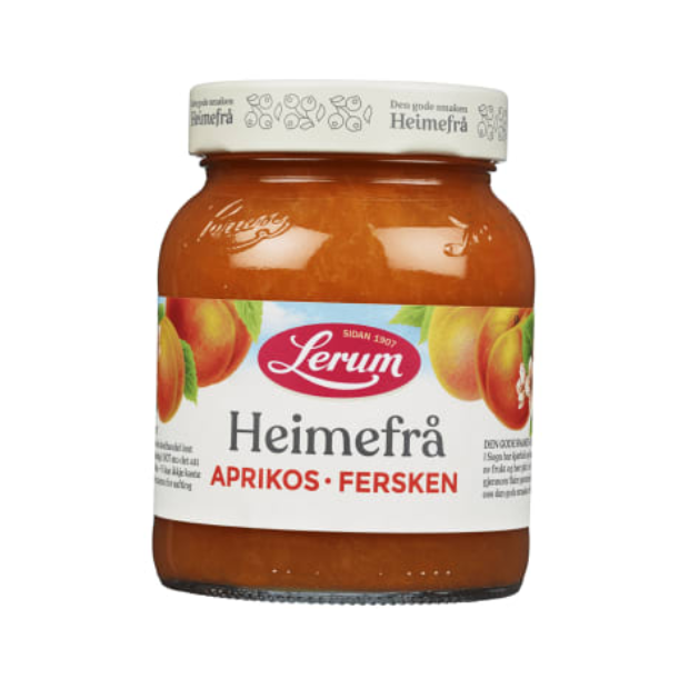 Homemade Apricot & Peach 380g Lerum (Aprikos&Fersken Heimefrå) | All season, Jam, Snacks | Norbites